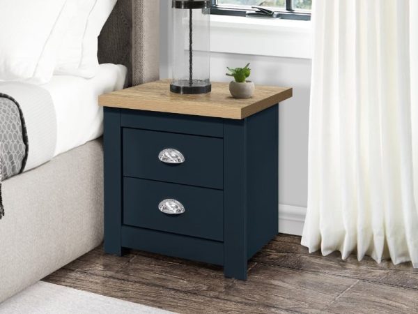 Birlea Highgate 2 Drawer Highgate Blue Bedside Chest