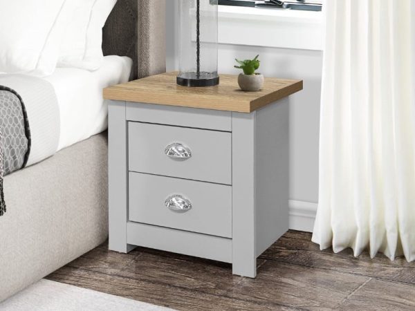 Birlea Highgate 2 Drawer Highgate Grey Bedside Chest