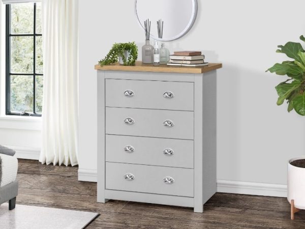 Birlea Highgate 4 Drawer Chest Highgate Grey Drawer Chest