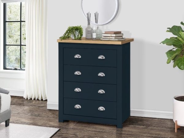 Birlea Highgate 4 Drawer Chest Highgate Blue Drawer Chest