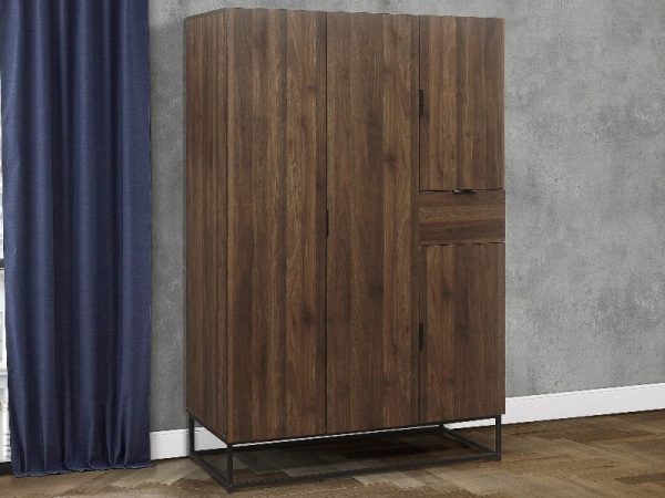 Birlea Houston 4 Door Wardrobe Walnut Wardrobe