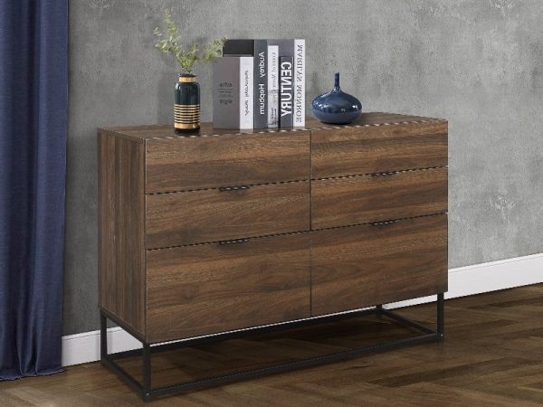 Birlea Houston 6 Drawer Chest Walnut Drawer Chest