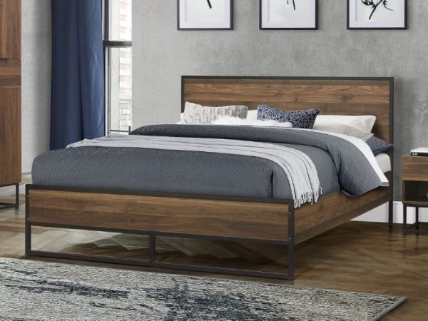 Birlea Houston Double Walnut Wooden Bed