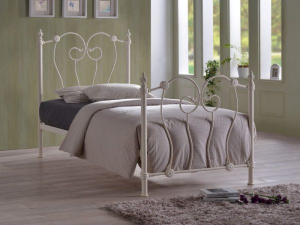 Time Living Inova Single Ivory Metal Bed