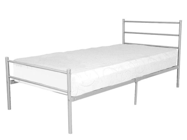 Heartlands Furniture Jennifer Contract Bed Single Silver Metal Bed