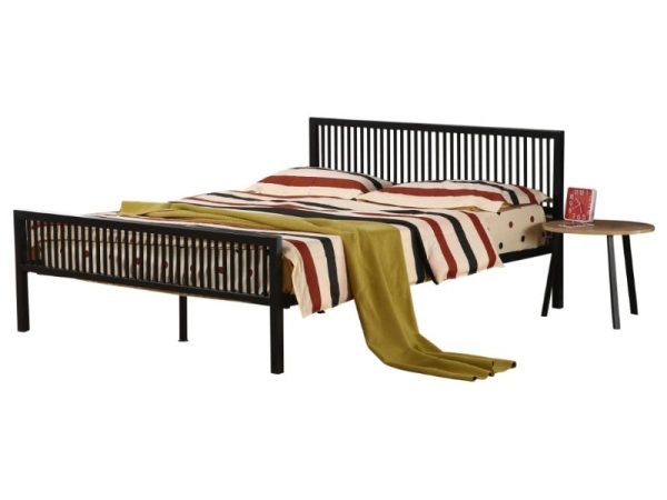 Heartlands Furniture Karachi Bed Double Black Metal Bed