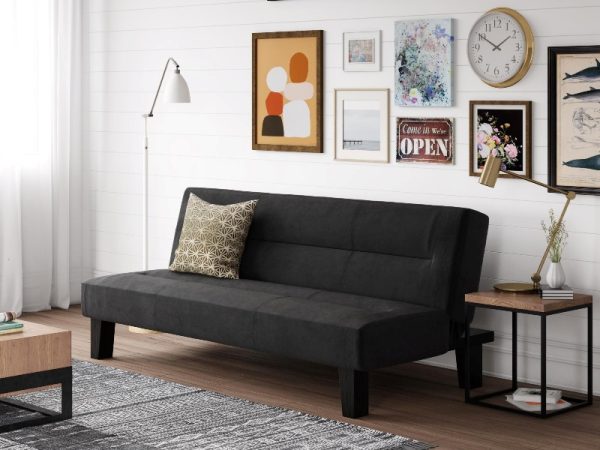 Dorel Kebo Black Velvet Sofa Bed