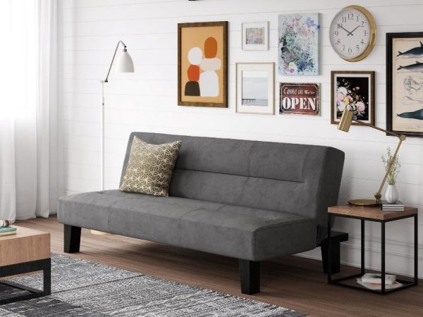 Dorel Kebo Grey Velvet Sofa Bed