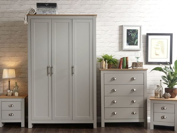 GFW Lancaster 4 Piece Set Paint Grey Bedroom Set