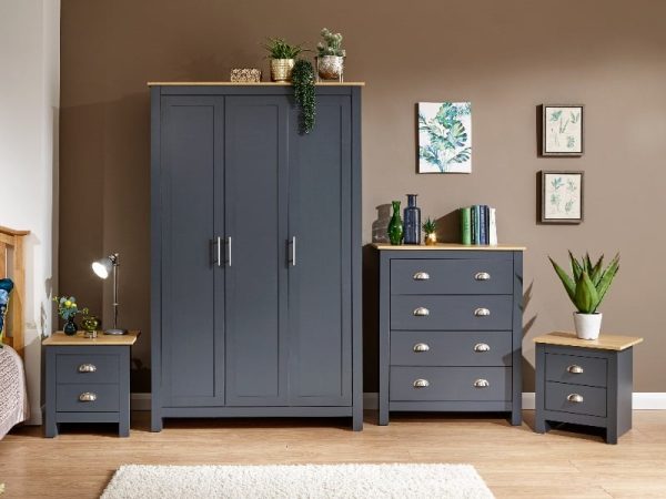 GFW Lancaster 4 Piece Set Paint Blue Bedroom Set