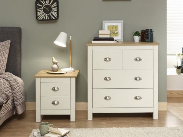 GFW Lancaster 2 plus 2 Drawer Chest Paint Cream Drawer Chest