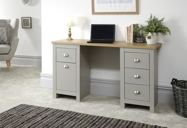 GFW Lancaster Study Desk Paint Grey Desk