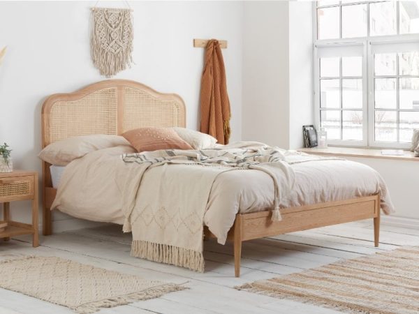 Birlea Leonie Rattan Bed Super King Oak Wooden Bed