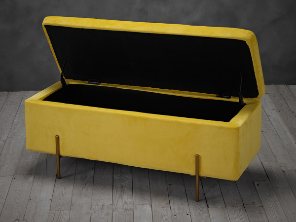 LPD Furniture Lola Ottoman Mustard Blanket Box