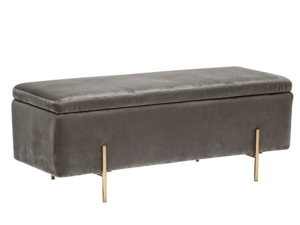 LPD Furniture Lola Ottoman Grey Blanket Box