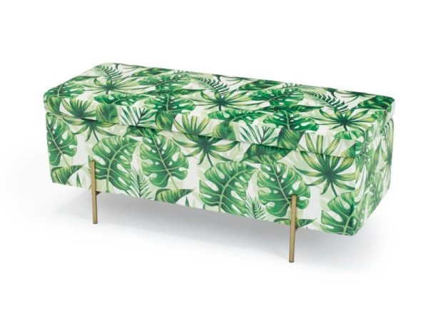 LPD Furniture Lola Ottoman Palm Blanket Box