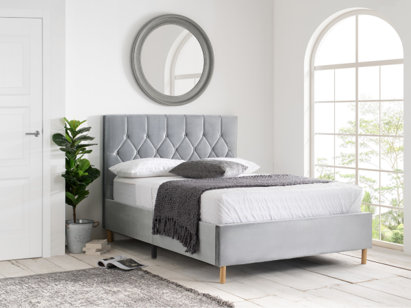 Birlea Loxley King Size Elm Grey Fabric Bed