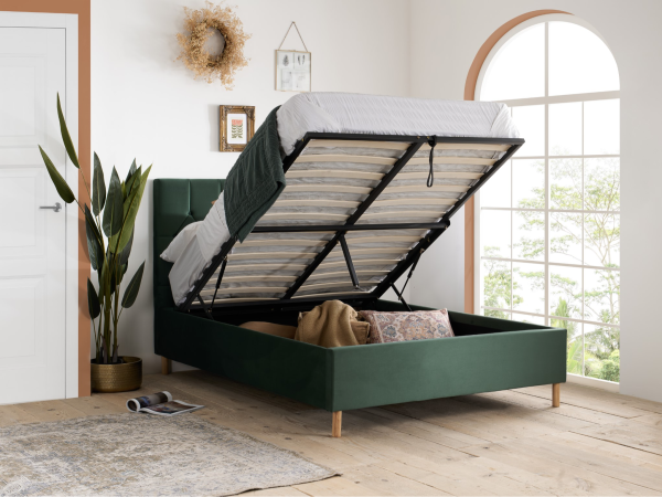 Birlea Loxley Ottoman Small Double Green Ottoman Bed