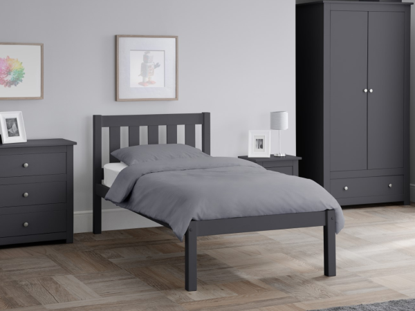 Julian Bowen Luna Bed Single Anthracite Wooden Bed