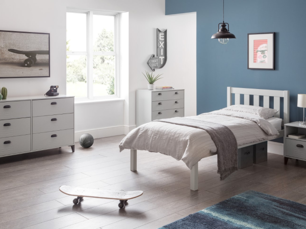 Julian Bowen Luna Bed Single Dove Grey Wooden Bed