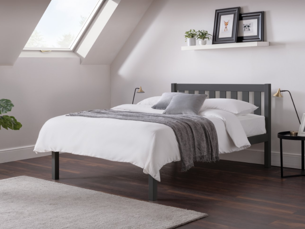 Julian Bowen Luna Bed Double Anthracite Wooden Bed