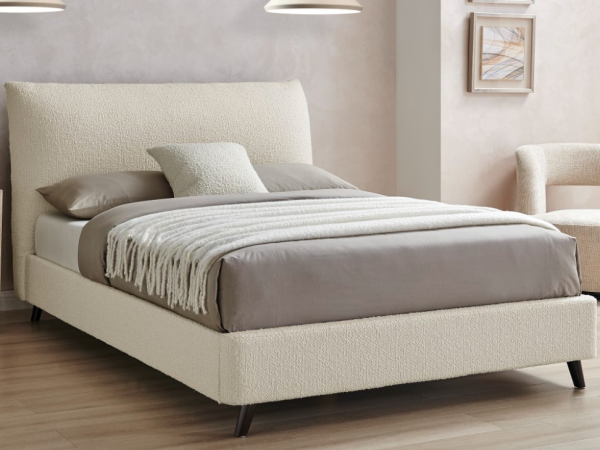 Limelight Luna Pillow Bed Double Ivory Fabric Bed