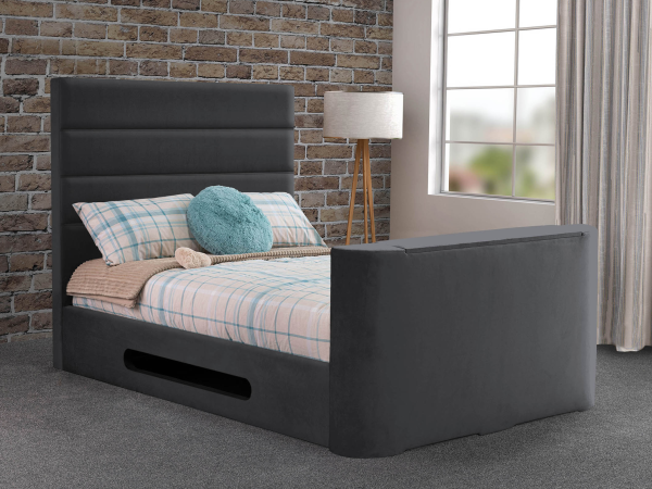 Sweet Dreams Luna TV Bed King Size Plush Steel TV Bed