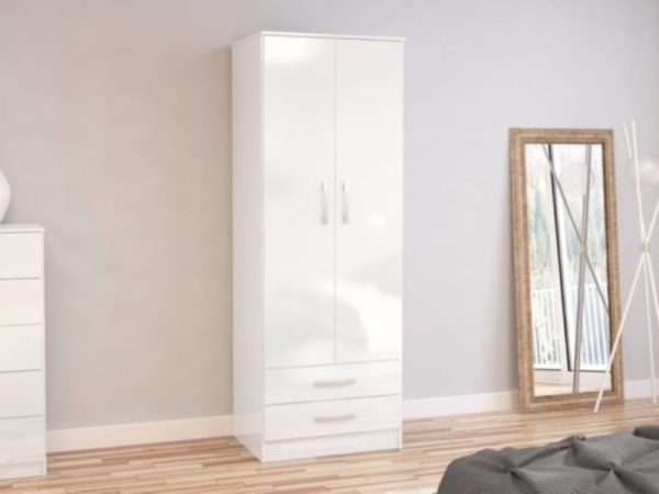 Birlea Lynx 2 Door Combi Robe Assorted Colours White Wardrobe