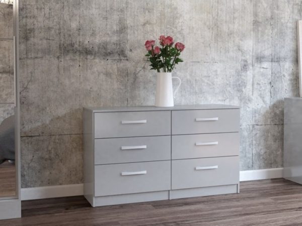 Birlea Lynx 6 Drawer Chest Grey Drawer Chest