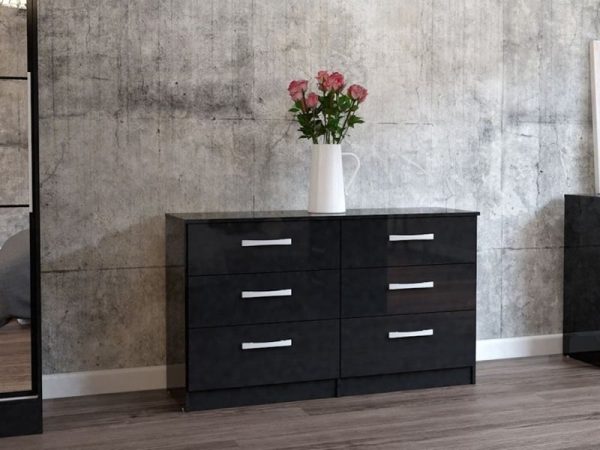 Birlea Lynx 6 Drawer Chest Black Drawer Chest