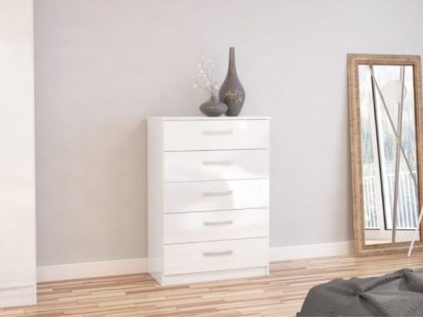 Birlea Lynx 5 Drawer Chest White Drawer Chest