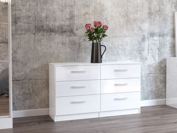 Birlea Lynx 6 Drawer Chest White Drawer Chest