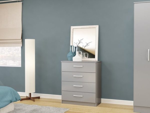 Birlea Lynx 4 Drawer Chest Grey Drawer Chest