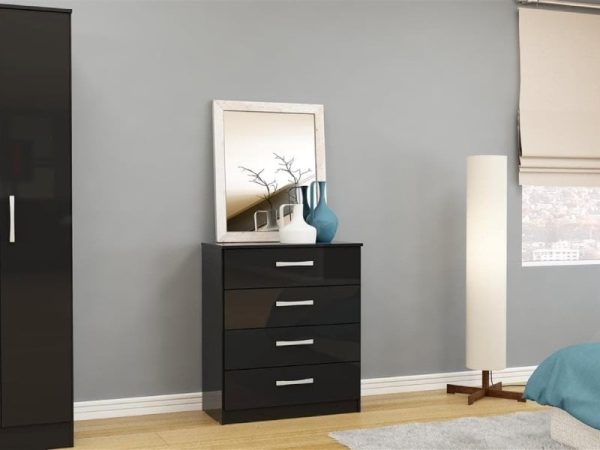 Birlea Lynx 4 Drawer Chest Black Drawer Chest