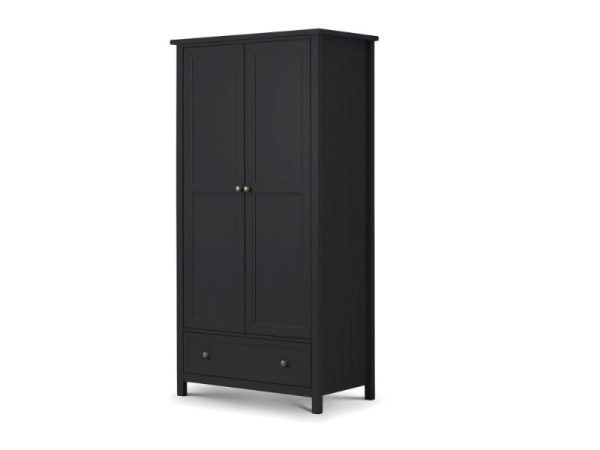 Julian Bowen Maine 2 Door Combination Wardrobe Anthracite Wardrobe