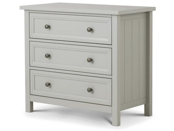 Julian Bowen Maine 3 Drawer Chest Dove Grey Drawer Chest