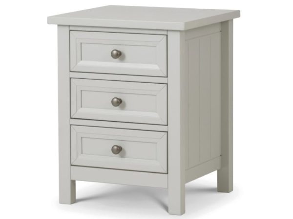 Julian Bowen Maine 3 Drawer Bedside Chest Dove Grey Bedside Chest