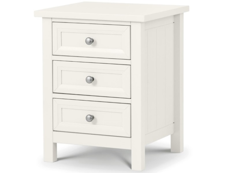 Julian Bowen Maine 3 Drawer Bedside Chest Surf White Bedside Chest