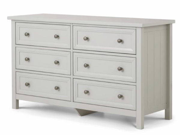 Julian Bowen Maine 6 Drawer Wide Chest Dove Grey Drawer Chest