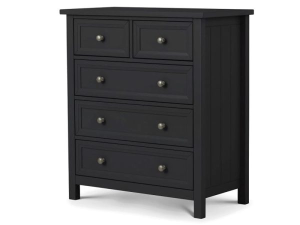 Julian Bowen Maine 3 + 2 Drawer Chest Anthracite Drawer Chest