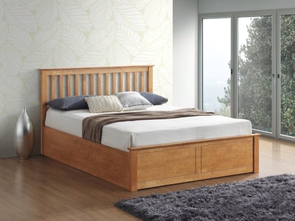 Bedmaster Malmo Ottoman Double Oak Ottoman Bed