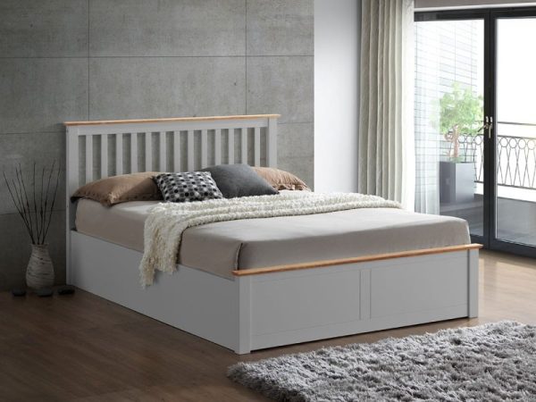 Bedmaster Malmo Ottoman King Size Wood Grey Ottoman Bed