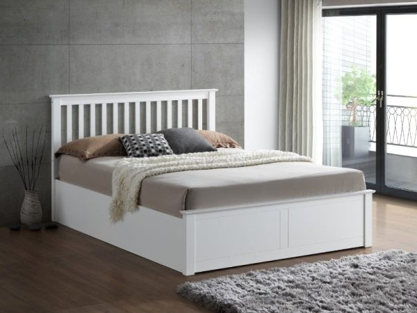 Bedmaster Malmo Ottoman King Size White Ottoman Bed