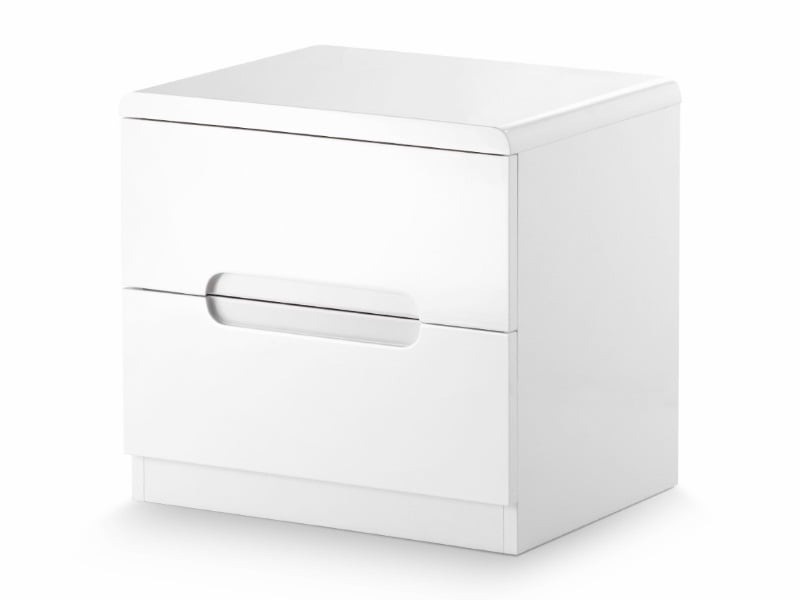 Julian Bowen Manhattan 2 Drawer Bedside White Bedside Chest