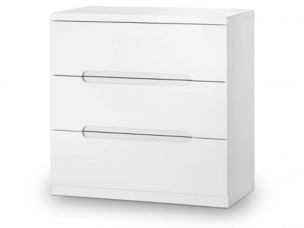 Julian Bowen Manhattan 3 Drawer Chest White Drawer Chest