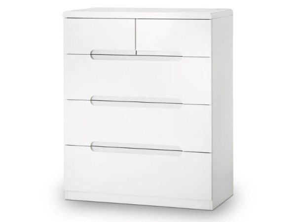 Julian Bowen Manhattan 3 plus 2 Drawer Chest White Drawer Chest