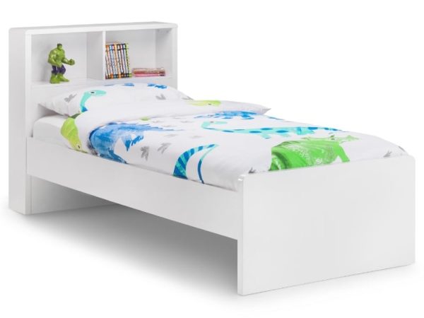 Julian Bowen Manhattan Bookcase Bed Single White Wooden Bed