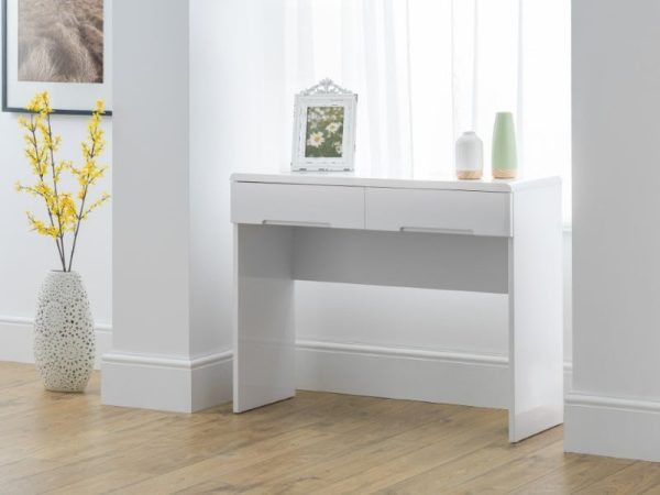 Julian Bowen Manhattan Dressing Table with 2 Drawers White Dressing Table