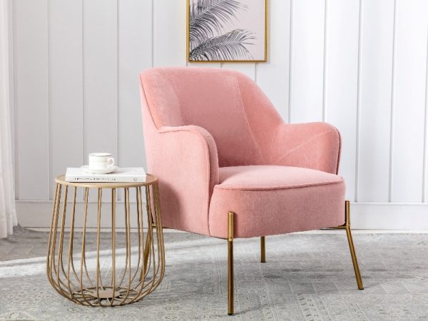 Furniture Express Maya Pink Velvet Stool