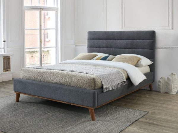 Time Living Mayfair King Size Dark Grey Fabric Bed